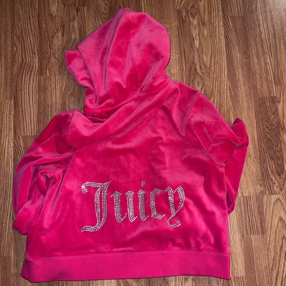 Hot Pink Velour Juicy Hoodie